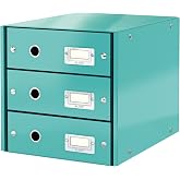 Leitz A4 Click & Store 3 &Ccedil;ekmeceli Evrak Rafı, Buz Mavisi, 60480051