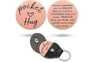 RISFIHEI Eine Kleine Umarmung,Gute Besserung Geschenke,Herz Glücksbringer-Bin Immer Bei Dir-Pärchen Geschenke,Beste Freundin Geschenke,Geschenk für Familie Freund Freundin Patient usw (B-Roségold)