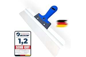 BACHSAM® Made in Germany hochwertiges Flächenspachtel 400mm breit - Profi Fassadenspachtel zum Spachteln, Verputzen und Tapeten Entfernen, 2 K Flächenglätter mit Softgriff und abgerundeten Ecken.