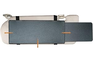 Car Visor Sunshade, WANPOOL Car Visor Anti-glare Sunshade Extender for Front Seat Driver or Passenger - Black - 1 Piece