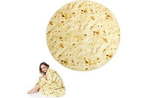 badaren Burrito Tortilla Decke, Weicher Warme Burrito Decke, Runde Essen Decke aus Korallenvlies, Einseitig Sofadecke Reisedecke für Schlafzimmer im Freien, Alle Jahreszeiten (120CM)