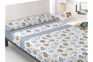 Ciberdescans Sábanas Infantiles Bender de KARAMELO con animalitos. Juego Completo (Cama 105cm)