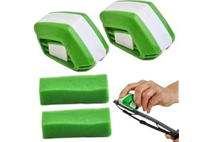 MALOUSUN 2 Stück Scheibenwischer Schneider inkl Schwamm,Autoschwamm,Scheibenwischer Abzieher mit Schwämme Reinigungstücher,Universell Wischblattschneider,Schwamm Auto,Alternative zu Ersatzwischblättern