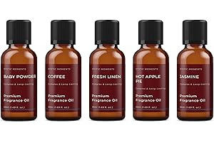 Mystic Moments | Home Sweet Home Fragrance Oil Gift Starter Pack 5x50ml | Baby Powder, Hot Apple Pie, Coffee, Fresh Linen, Jasmine | Perfect as a gift