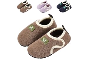 DRECAGE Chaussons Enfant Pantoufle Fille Garçon Peluche Hiver Antidérapants Chaussures Maison