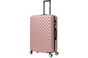 CELIMS - Bagaglio Grande 23 kg | Valigia leggera da stiva | 75 x 46 x 28 cm | Chiusura di sicurezza | Materiale ABS | Oro rosa