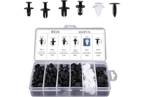 Vusmer Car Retaining Clips 100pcs Plastic 6 Types Car Fixing Clips Universal Car Mounting Clip Set Nylon Trim Clips Push Retainer Bumper Expansion Rivets
