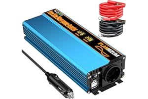 1000w Spannungswandler 12v Auf 230v Reiner Sinus Wechselrichter mit 1 EU-Steckdose und 2 USB Autoladegerät Power Solar Inverter DC AC Umwandler Stromwandler