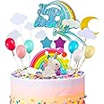 Party Propz Unicorn Cake Topper Kit -20Pcs(Multicolored) Rainbow Happy Birthday Cake Decoration for Kid | Cake Toppers For Cake Decoration | Happy Birthday Cake Topper | Cake Decoration Items