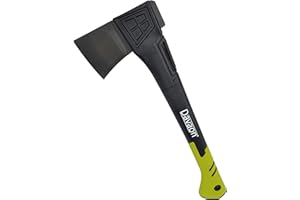 Davaon Pro 46cm Log Splitting Axe - Up To 20cm Logs - High Carbon Steel Blade - Balanced For Swing Power - 950g Non Come Off Head - Strong Fibreglass Handle - Storage Case - Firewood Garden Camping