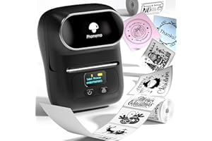 ‎PHOMEMO Phomemo M110 Drukarka Etykiet Bluetooth - Samoprzylepna, Termiczna, Przenośna Do Kodów Kreskowych, Handlu Detalicznego, Biura - Kompatybilna Z Telefonami i PC