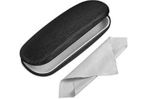 FINTIE Custodia Occhiali Rigida, Portatile Porta Occhiali da vista, Portaocchiali con Panno Pulizia Occhiali per Donna Uomo