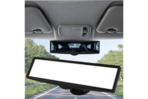 Kamanan Rétroviseur Intérieur de Voiture, Rotation à 360 Degrés Retroviseur Interieur Voiture À Ventouse Rétroviseur pour Voiture Réglable Grand Angle pour les Camions de Voiture SUV (248 X 75mm)