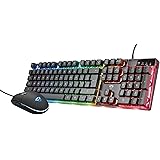 Trust Gaming Gxt 838 Azor Mouse Y Teclado Gaming, Diseño Italiano QWERTY, Multicolor, ‎4 x 43,8 x 12,5 cm, 898 Gramos