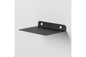 Steelnovo | Zeno, Mensola da Parete in Metallo Verniciato, Mensola da Muro Portaoggetti, 20x3x15 cm, Colore Nero, Design Minimal e Moderno, Scaffale da Muro, Made In Italy