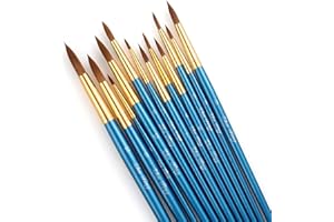 STARVAST Paint Brushes, 12pcs Artist Paint Brush Set Fine Pointed Paint Brushes for Acrylic Oil Watercolor Painting-Blue