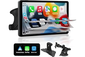 APHQUA A3 Inalámbrico Apple Carplay y Android Auto, Estéreo portátil de 7 Pulgadas con Pantalla táctil IPS para automóvil, Manos Libres Bluetooth, WiFi, AirPlay, AUX/FM