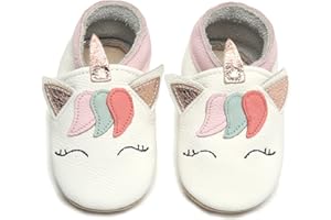 IceUnicorn Krabbelschuhe Baby Lauflernschuhe Jungen Weiche Leder Babyschuhe Kleinkind Lederschuhe mädchen Babyhausschuhe