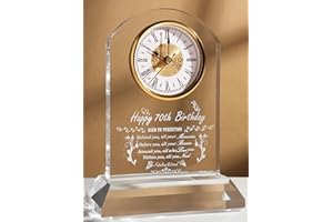 DEEWISH Happy 70th Birthday Gifts Ideas for Women Men, 70 Year Old Birthday Present Clock for Her Hime Dad Mom Parents Grandpa Grandma Unique Home Decoration