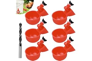 NAFAFOSA 6 Stück Geflügeltränke Automatisch Hühnertränke DIY mit Bohrer Wassertränke Hühner Automatische Geflügeltränke Wachteltränke Wasserspender für Huhn Ente Gans und Schwein