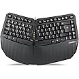 perixx PERIBOARD-413B UK, Compact Wired USB Split Keyboard, Ergonomic Design, Tenkeyless for Desktop and Laptop Users, UK QWERTY - Black