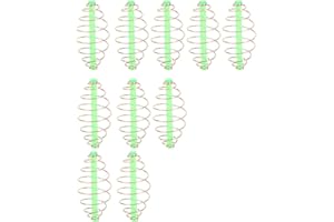 KEENSO 10PC Spring Coil Inline Method Feeder Coil Inline Metal Bait Thrower Feeder Fishing Tackle (S 18x13x3cm / 7.1x5.1x1.2in)
