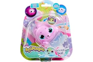 Animagic: Lets Glo Seal - Pink | Your Glowing, Gliding, Squishy Best Friend | Squish It To Watch Them Glow! | Interactive Electronic Pet | For Kids Ages 4+