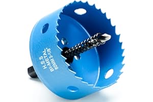 IHOMEPARK Piła otworowa bi-metalowa 80 mm, M42 HSS Bimetalowa piła do centrowania z wiertłem centrującym do solidnej wiertarki do żelaza, aluminium, drewna, ścianek suchych, rur, płyt pilśniowych