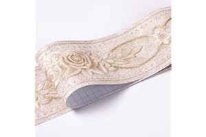 BANGGO Carta da parati impermeabile con motivo 3D rimovibile per cucina, bagno e bagno, adesivo per bordi da parete, 10,6 x 500 cm