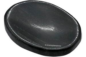 AMAZING GEMSTONE Shungite Stone Crystal Thumb Worry Stone - Cristal naturel et pierres de guérison