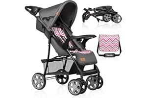 LIONELO Emma Plus Silla de paseo hasta 15 kg 6-36M Respaldo ajustable Cinturón de seguridad de 5 puntos Capucha profunda Organizador para padres