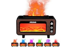XSTARG Diffusore di Aromi con Effetto Fiamma 200ml Diffusore di oli Essenziali Umidificatore a Fiamma, Diffusori Olio Essenziale Aromaterapia Diffusore con Luci LED a Colori, Spegnimento Automatico per Casa