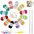 19PCS knitting Set, Knitting Kit, Knitting Kit for Beginners, Knitting Kits, Beginner Knitting Kit for Beginners Adults Children, Dishcloth Knitting Craft Knitting Starter Kit for Handcrafts Arts