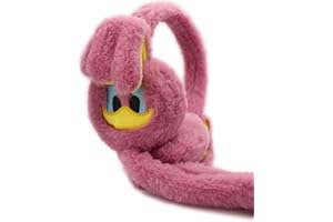 HILTO Kids Ear Muffs Plush Cute Little Duck Earmuffs Duck Voice Boys And Girls Funny Plush Ear Moving Novelty Paws Pressing Winter Ear Warmer