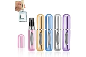 yuejuhe 5 Stück 5ml Parfümzerstäuber Nachfüllbar, Parfüm Sprühflasche Mini für Unterwegs, Taschenzerstäuber Parfum Portable für Reise Handtasche (D)