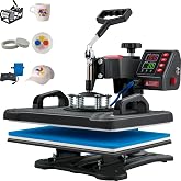 VEVOR Thermal Press 5 in 1 Heat Printing Machine 29 x 38 cm | Heat Transfer for T-Shirt, Caps, Plates, Cups, Smart Digital Co