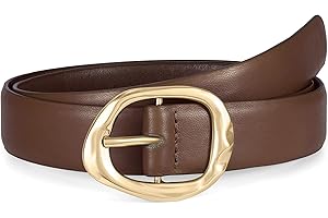 WHIPPY Women Leather Belts Fashion Waist Belt Classic Ladies Leather Belts for Jeans Trousers Dresses with Gold Buckle