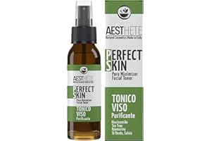 AESTHETE Tonico Viso Spray Astringente Pori 100ml con 5% Niacinamide, Tea Tree e Tè Verde Biologico | Per Pelle Grassa, Mista e Sensibile | Rinfrescante, Idratante e Esfoliante Naturale