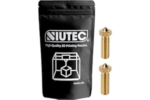 SIUTEC® Volcano Lot de 2 buses en laiton/laiton 0,2 mm – Parfait pour les impressions 3D exigeantes, pour Hotends/Artillery Sidewinder – Filament de 1,75 mm