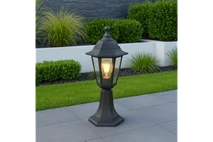 CGC Lighting extérieur jardin noir Poteau de Borne Luminaire Lanterne luminaire lampadaire chemins
