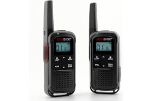 TechSide TS-T3 Go PMR446 Walkie Talkie, 16 kanaler, 10 km räckvidd, USB-C-laddning, med LED-ficklampa, 2-pack