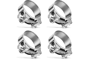 ENUTROF Moto Collier de Serrage Tuyau d'échappement 4Pcs Colliers de Manchon Echappement en Acier Inoxydable pour Famille Turbines Tuyaux de Drainage Raccord Bateaux Camions de Construction (44-47mm)