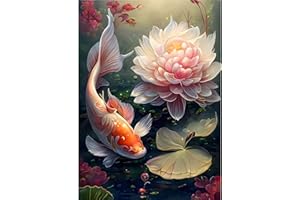 EOBROMD 5D Diamond Painting Kit Completo, Animali Pittura Diamante FAI DA TE, Fiori Diamond Painting Bambini Adulti, Pesci Strass Ricamo a Punto Croce Painting Decorazione per Casa 30x40cm