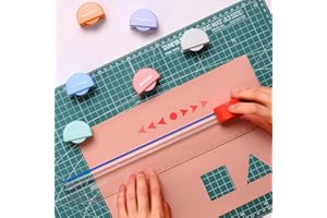Papierschneider, kaluofan Papierschneider mit 7 Schneideklingen, unbegrenzt tragbares Scrapbooking-Werkzeug mit Seitenlineal für größte Zeitungen A4 Bastelpapier PVC Fotofilm und Cardstock