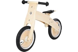 HyperMotion Bicicleta sin Pedales de Madera para niños a Partir de 3 años, Bicicleta de Madera con Asiento Ajustable, Bicicleta de Aprendizaje, 3,2 kg, hasta 35 kg