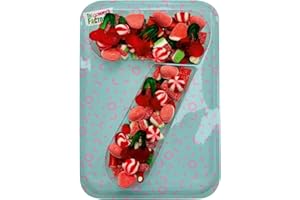 Gommy´s Factory Geburtstag Süßigkeiten Box Nº7 Weingummi Kuchen - Süßigkeiten Kindergeburtstag Lecker und Perfekt Für Jede Feier - Birthday Cake Party Number 500g Candy Box