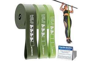 ‎WILD INSTINCTS Wild Instincts Premium Widerstandsbänder Krafttraining/Pull Up Band für Klimmzüge, Fitnessbänder Set/Resistance Bands Set/Gummiband Sport für Crossfit & Stretching +Tasche +Trainings App