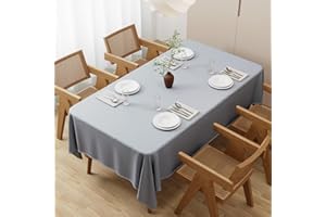 Zdada Grau Abwaschbar Tischdecken 110x180cm Rechteckig Polyester Tischdecke, Kratzfest, Fleckschutz Tischtuch Outdoor Tischwäsche für Garten, Esszimmer, Feiern und Haushalt