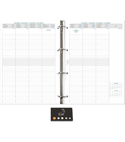 Recharge Exatime 29 Semainier Millésimé 2025 – 1/4h Par 1/4h Janvier à Décembre – Exacompta 29272E