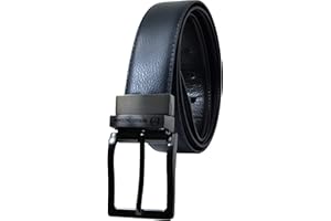 Sergio Tacchini Cintura Reversibile Uomo In Vera Pelle, Fibbia Rettangolare, Regolabile e Accorciabile